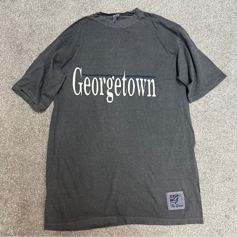 Vtg Georgetown Hoyas Shirt Mens XL Gray Single Stitch The Game Tshirt 90s